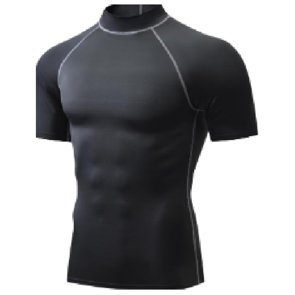 Rash Guard Short Sleeve For Man Black Medium