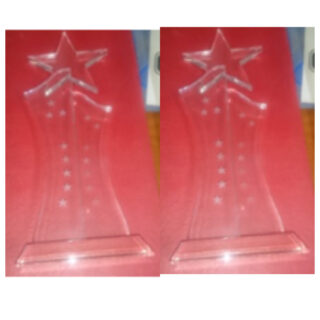 Crystal Star On Small Star Painted Glass Base