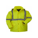 Hi Visibility Full Sleeve Jacket with Reflective Stripes and Hood – Large Size 86 x 67 cm