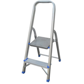 Household Aluminum Ladder; 2 Steps, Ext Height : 90Cm, 2.1Kg – YB-602L/DLH102