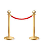 Golden Base And Pole With 2M Red Strap, With Base And Its Cap