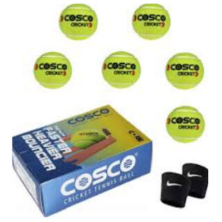 Cosco Tennis Cricket Ball Light Weight Pack Of 6 In Colored Box