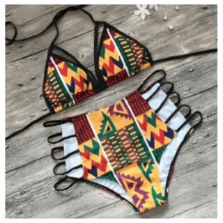 Two Piece Swim Wear (Bikini) Kitenge Design 180gsm, XL