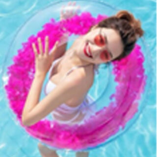 Swim Ring 70cm, Feather Design
