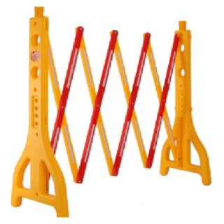 Plastic Yellow Expandable Barrier with White/Red Reflector – 250x96cm, Max 2.6M