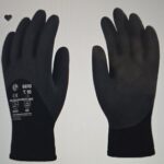 Cold Room Non Slip Gloves, With Elastic Wrist, Per Pair, Color Black With Brown Border