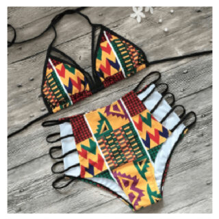 Two Piece Swim Wear (Bikini) Kitenge Design 180gsm, 2XL