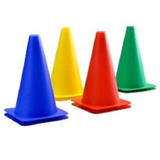15 Inch Training Cones, Unbreakable, Green, Blue, Yellow