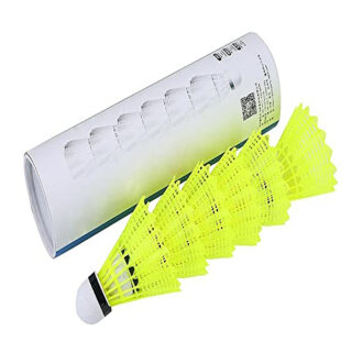 Nylon Shuttlecock 6pcs In Tube, Yellow For Training, Regail
