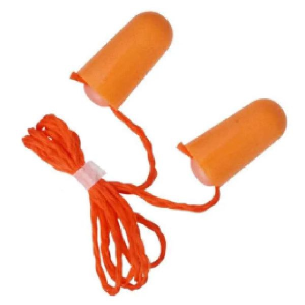 Earplug With Orange String, With Plastic Ear Insert