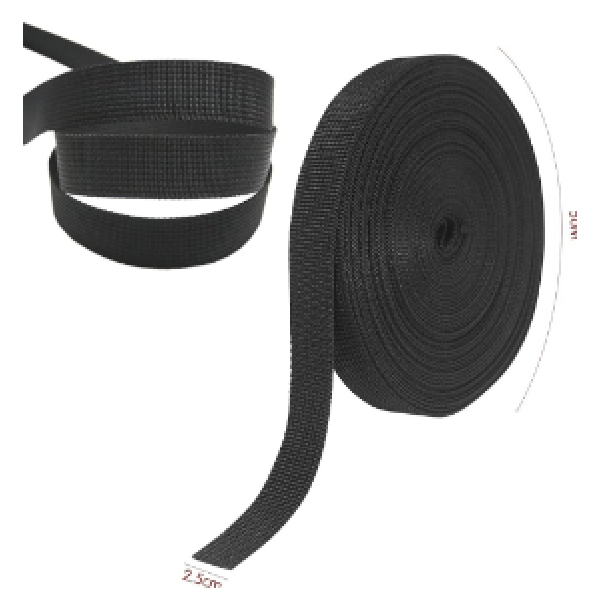 Dacron Webbing Width 2.5Cm*50M Roll, Black