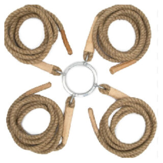 4 Way Tug Of War Rope, Each Side 20 Feet, Brown