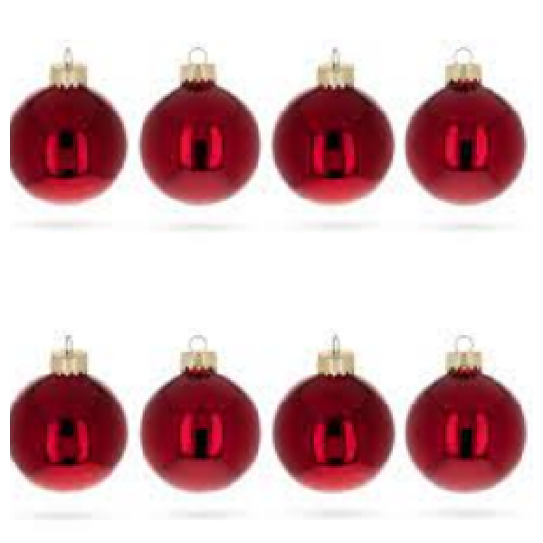 6cm Plastic Christmas Balls 8Pcs/Pkt, Red