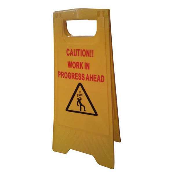 Yellow A Sign,Caution Wip Overhead/ Ahead