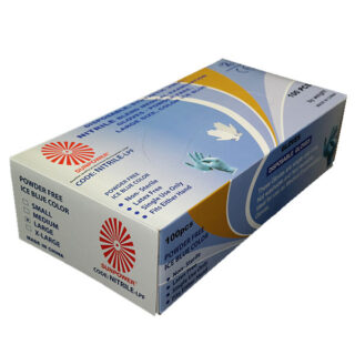 Disposable Synthetic Vinyl Nitrile Blend Medical Examination Glove, Powder Free, Medium Size, Ice Blue, 1000Pcs/Ctn
