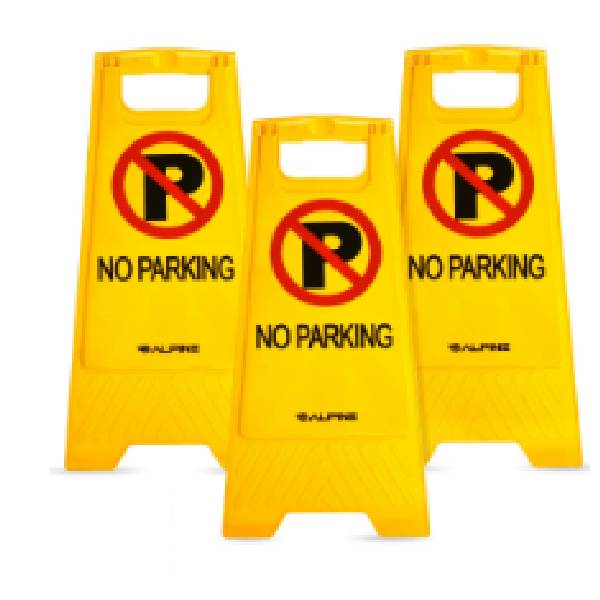 Safety Sign Yellow,No Parking Plastic Foldable Type 2 X1