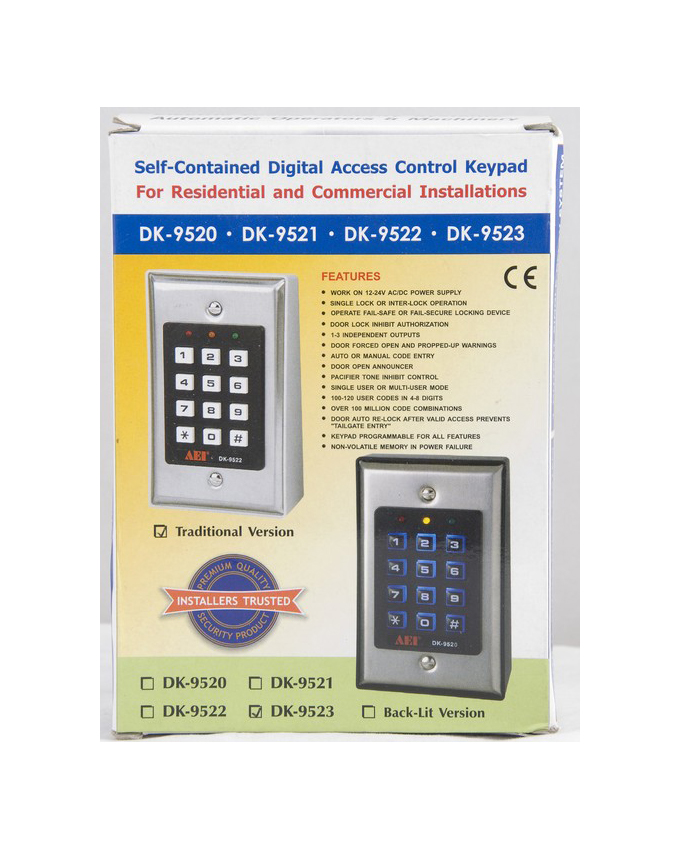 Access Keypad Ac/Dc Self Contained Steel Plate Single Relay 100User - Image 2