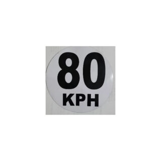 Sticker 80Kph – White On Black Writing