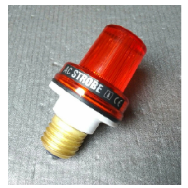 Strobe Light 240 Vac Screw Base, Red/Blue/Amber