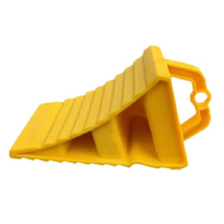 Yellow Plastic Chock With Handle, Size:20x12x11cm