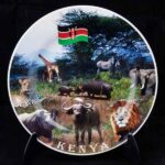 Ceramic Plate, Animal Print + Kenya Flag