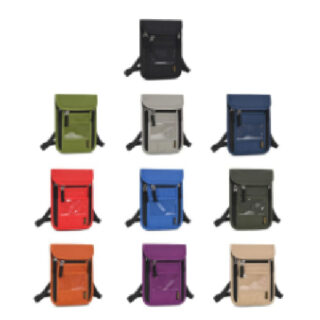 Soft Fabric Security Neck Wallet, Double Zip Pocket With Inner Compartments