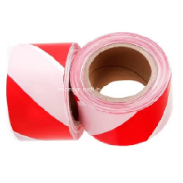 Pe Non Adhesive Warning Tape, 5Cm X 100M X 0.05Mm Red/White Sunpower