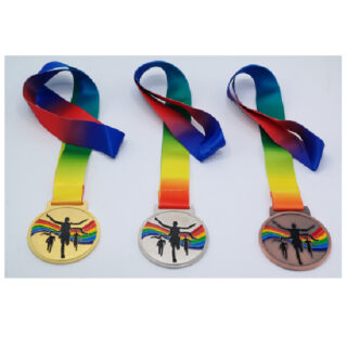 Bronze Medal For Athletics With Embossed Colorful Artwork, 70Mm Diameter, 4Mm Thickness
