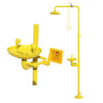 Emergency Eye Wash Solid Bright Yellow Abs Nano Coatings, Coating Thickness Of 250-300Micron