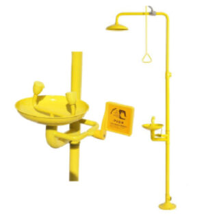 Emergency Eye Wash Solid Bright Yellow Abs Nano Coatings, Coating Thickness Of 250-300Micron