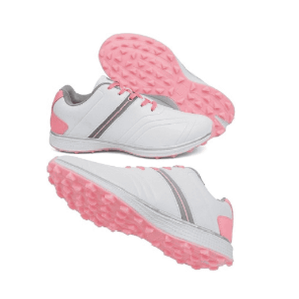 Golf Shoes White With Pink Laces & Sole, Size 38
