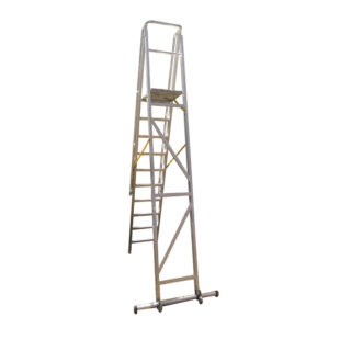 Aluminium Folding Platform And Step Ladder, 3.5M Standing Height