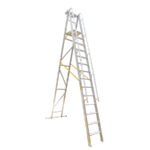 Aluminium Folding Platform And Step Ladder, With Extra Working Platform