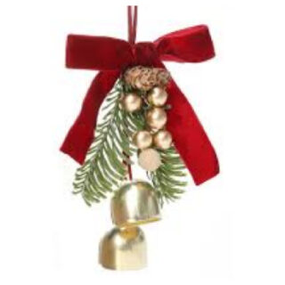 14*12Cm Gold Bell Shape With Ornaments Decorate