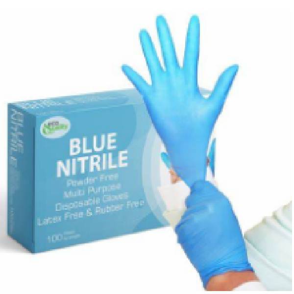 Disposable Synthetic Vinyl Nitrile Blend Medical Examination Glove, Powder Free, Large Size, Ice Blue, 1000Pcs/Ctn
