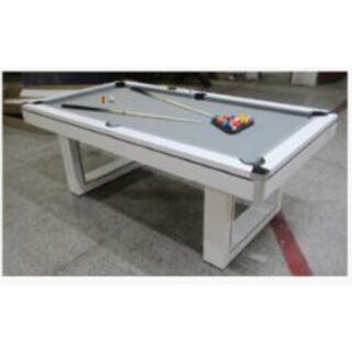 Pool Table 7ft, With Grey Velvet Play Surface on MDF, 25mm Metal Support Under Table, With Full Accessories
