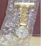 NURSE WATCH PACK ONE IN BUBBLE WRAP，GOLD COLOR