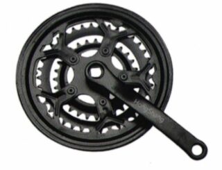 Bicycle Chainwheel & Crank, Steel Black With Plastic Back Guard 24/34/42T PACKING: 10 SETS/CTN
