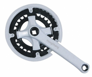 Bicycle Chainwheel & Crank, Steel Grey Plastied 24/34/42T PACKING: 10 SETS/CTN