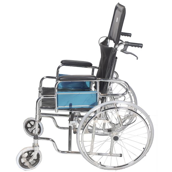 Reclining Chrome Wheelchair – High Back, Detachable Armrest, Max Load 100Kg (Model DY1903GC-46) - Image 4