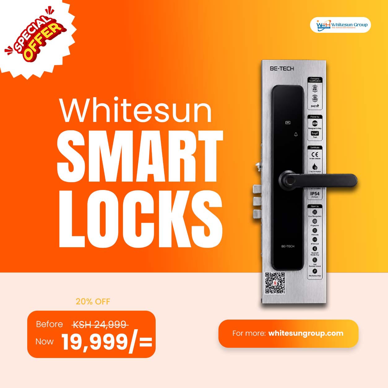 Smart door lock C2 whitesun