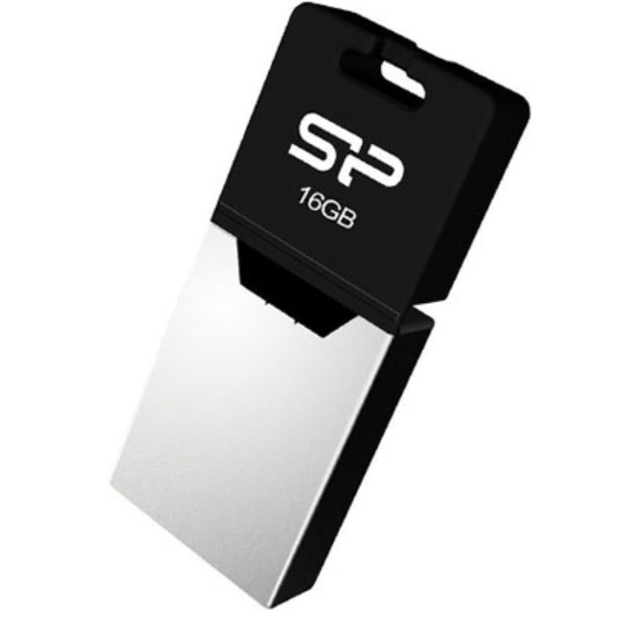 Flash Disk Mobile Ufd 2.0 X20 16Gb For Android Black Silicon Power Black