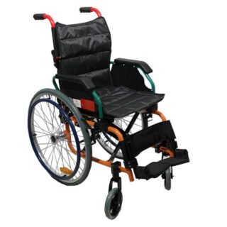 Aluminium Wheelchair,Double Cross Bar,Half Folding Backrest And Flip Back Armrest