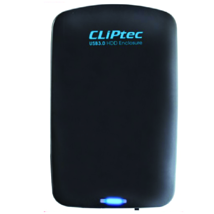 2.5-inch USB 3.0 SATA HDD Enclosure Cliptec Black – Portable Storage Solution