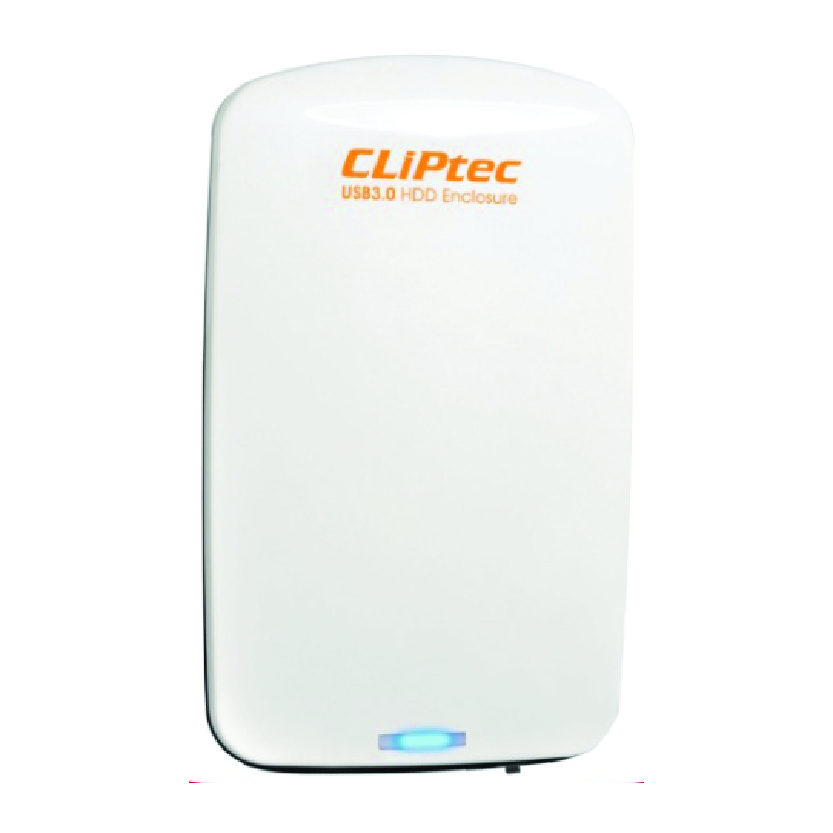 2.5-inch USB 3.0 SATA HDD Enclosure Cliptec White – Sleek and Efficient Storage Solution