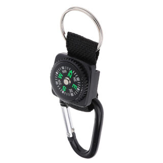 Carabiner With Strap, Compass & Keyring 8Cm Happy Outdoor