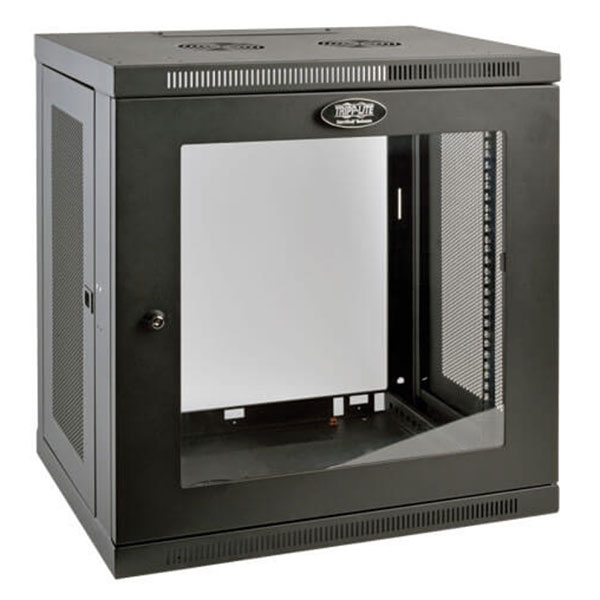 Smartrack 12U Low-Profile Switch-Depth Wall-Mount Rack Enclosure Cabinet with Clear Acrylic Window, Tripp-Lite