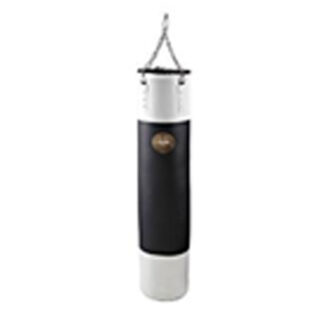 Solid Heavy Duty Punch Bag – 80cm, Black/White | Durable PU Leather for Intense Training