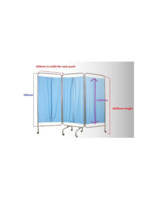 Stainless Steel 3 Panel Ward Screen – 1.7m x 1.68m FS5605S | Privacy, Hygiene & Portability