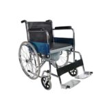 Wheelchair with Fixed Armrest & Footrest – Chrome Finish, 24” Spoke Rear Wheel